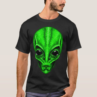 Grappige groene alien hoofd Schattige Ufo T-shirt