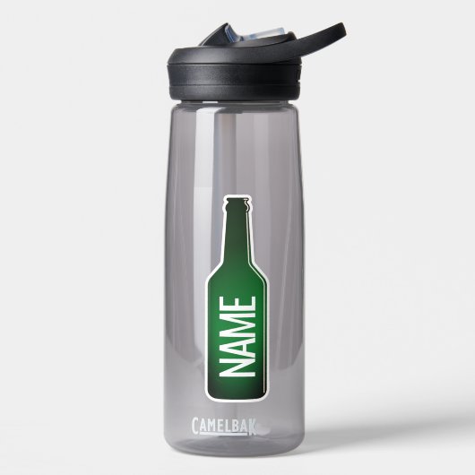 Grappige groene bierfles logo aangepaste waterfles (Links)