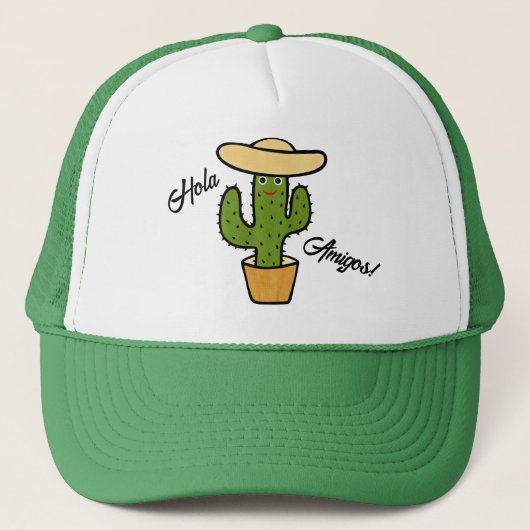 Grappige groene cactus trucker pet (Voorkant)