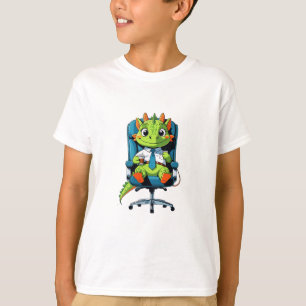 Grappige groene draak cartoon kids T-shirt