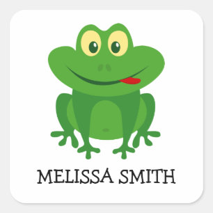 Grappige groene kikker kleine kind cartoon sticker