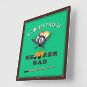 Grappige Groene Pooltafel Snooker Vader Vaderdag Vierkante Klok (Hoek)