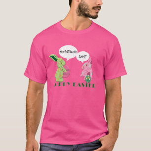 Grappige groene roze paashaas illustratie t-shirt