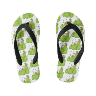 Grappige groene vleesetende pitcher plants cartoon kinder teenslippers