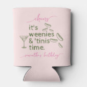 Grappige Groene Weenies & Tinis Martini Verjaardag Blikjeskoeler (Achterkant)