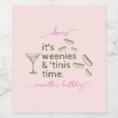 Grappige Groene Worstjes & Tinis Martini Verjaarda Wijn Etiket (Enkel label)