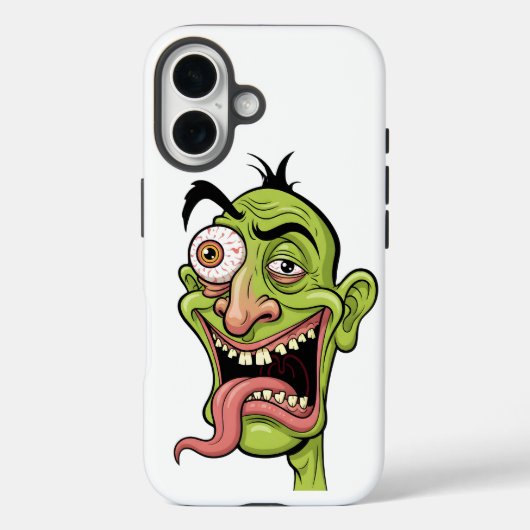 Grappige groene Zombie Karikatuur iPhone Case (Achterkant)