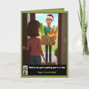 Grappige groente thema Kerstmis Kaart
