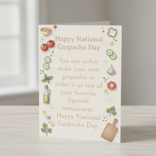 grappige groenten Nationale Gazpacho Dag Bedankkaart