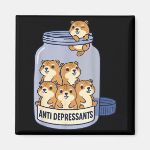 Grappige Grond Eekhoorn Anti Depressivum Pot Diere Magneet