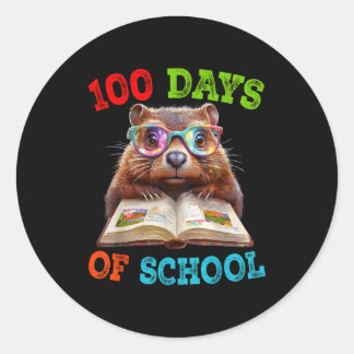 Grappige Grondhoer 100e Dag Van School Leraar Gron Ronde Sticker