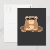 Grappige Grondhoorn met Zonnebril Humor Briefkaart (Voorkant / Achterkant)