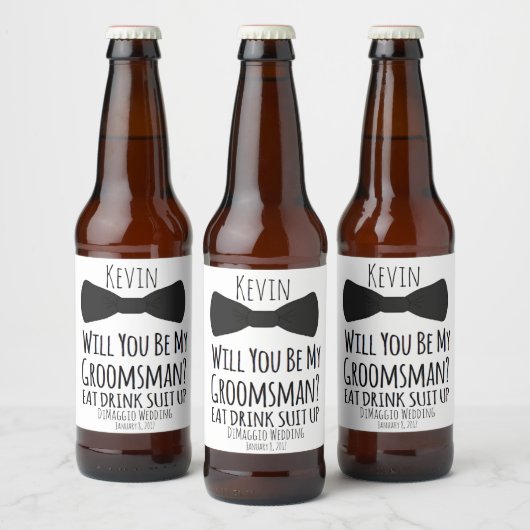 Grappige Groomsman Bier Fles Labels, Groomsman Bier Etiket (Flessen)
