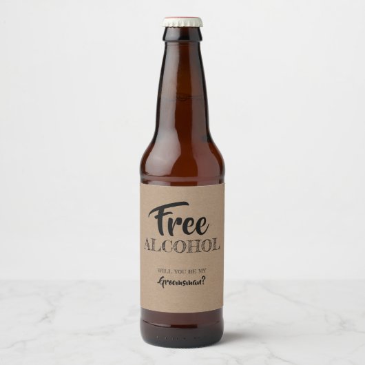 Grappige Groomsman voorstel Bier Etiket (Voorkant)