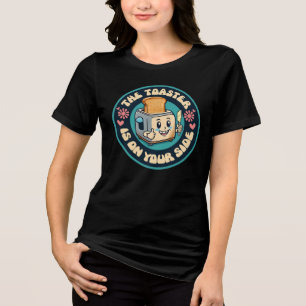 Grappige groovy 60s hippie broodrooster duim omhoo Tri-Blend shirt