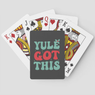 Grappige Groovy Kerstmis Feestelijke Yule kreeg de Pokerkaarten