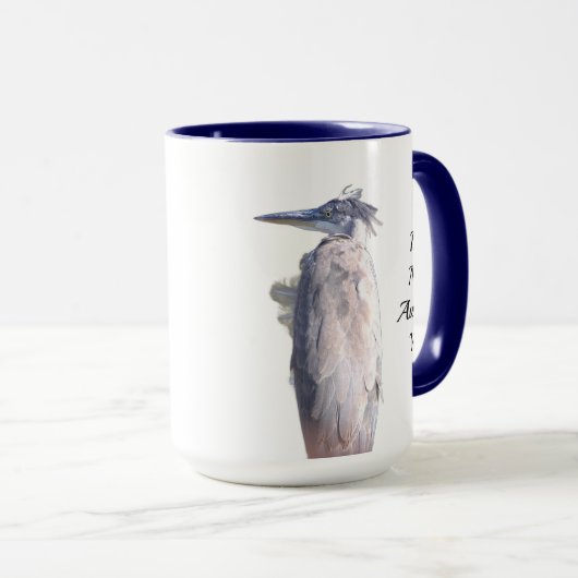 Grappige Grote Blauwe Heron Mok (Voorkant rechts)