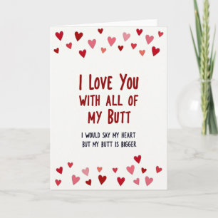 Grappige grote kont liefde kaart