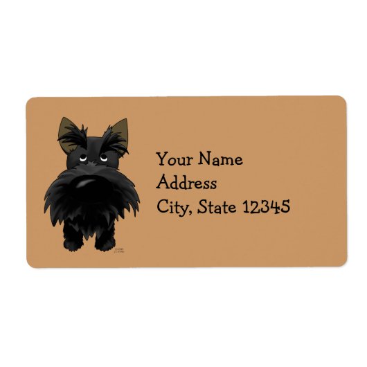 Grappige grote neus Scottie Etiket (Voorkant)