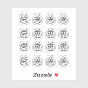 Grappige Grote Ogen Cartoon Uilen Sticker