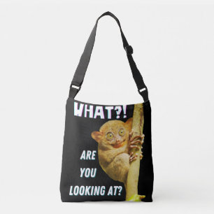 Grappige Grote Ogen Tarsier Waar Kijk Je Naar Crossbody Tas
