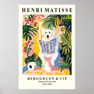 Grappige Grote Pyreneeën Kunstprint – Matisse Stij Poster
