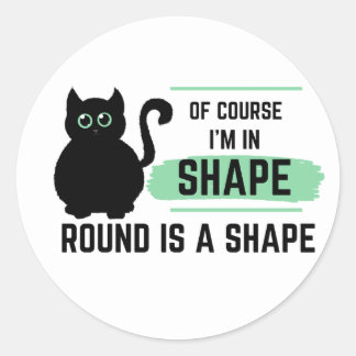 Grappige Grote Ronde Kat Zwart Ronde Gevormde Kat Sticker