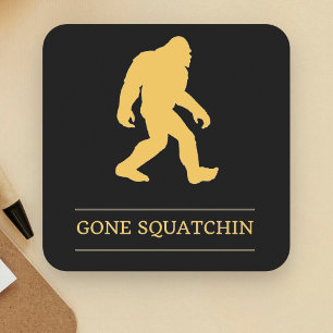 Grappige Grote Voet Weg Gesquatch Sasquatch Vierkante Kartonnen Onderzetter