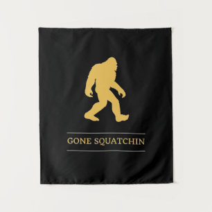 Grappige Grote Voet Weg Gesquatch Sasquatch Wandkleed