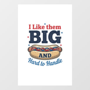 Grappige Grote Warme Hotdog Vintage T-Shirt Ontwer Raamsticker