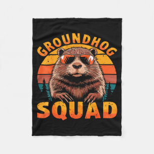 Grappige Groundhog-bende Fijne Groundhog-dag 2025 Fleece Deken