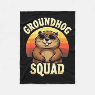 Grappige Groundhog-bende Fijne Groundhog-dag vieri Fleece Deken