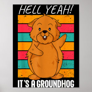 Grappige Groundhog Day Cartoon Anime Nieuwigheid G Poster
