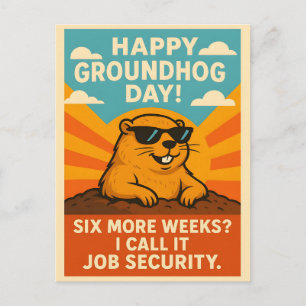 Grappige Groundhog Day Met Zonnebril Retro Zonnesc Briefkaart