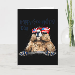 Grappige Groundhog Day-versieringen 2025 Groundhog Kaart