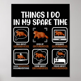 Grappige Groundhog-liefhebber Woodchuck Ground Hog Poster