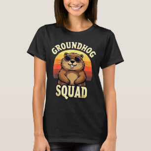 Grappige Groundhog Squad Gelukkige Groundhog Dag V T-shirt
