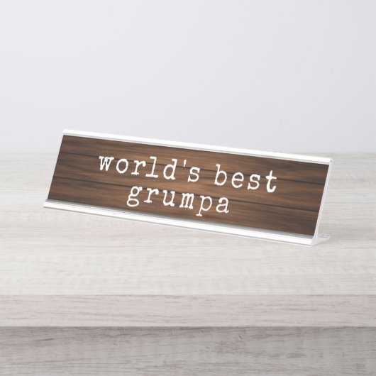 Grappige Grumpa Opa Vaderdag Uniek Bureau Naambordje (Voorkant)