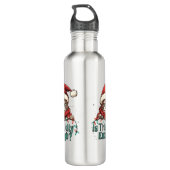 Grappige Grumpy Cat Christmas Waterfles Waterfles (Achterkant)