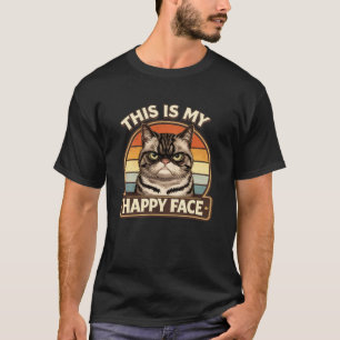 Grappige Grumpy Cat "Dit Is Mijn Gelukkige Gezicht T-shirt