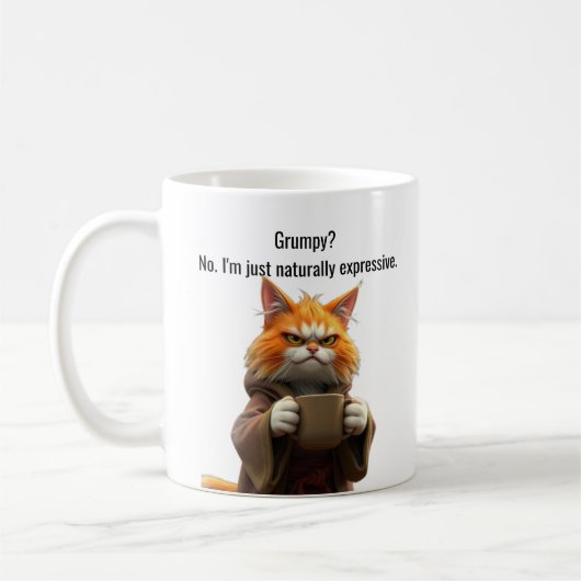 Grappige Grumpy Cat in een Robe en Koffie Sinaasap Koffiemok (Links)