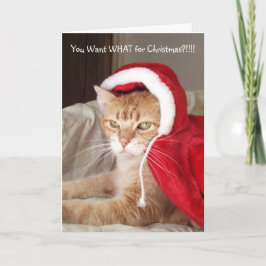 Grappige Grumpy Ginger Cat Christmas Kaart Humor