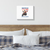 Grappige Grumpy Old Man Veteran Motorcycle Canvas Afdruk (Insitu (Slaapkamer))