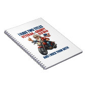 Grappige Grumpy Old Man Veteran Motorcycle Notitieboek (Rechterzijde)