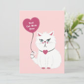 Grappige Grumpy White Cat Moederdag Platte Kaart (Staand voorkant)