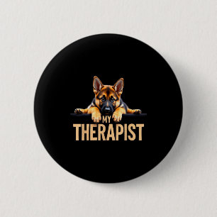 Grappige Gsd Shep Puppy Mijn Therast Duitse Herder Ronde Button 5,7 Cm