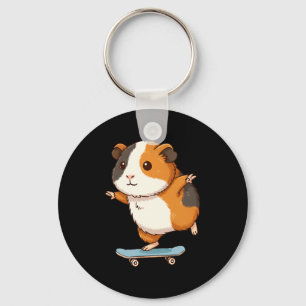Grappige Guinea G Skater Skateboard Ballerina Dier Sleutelhanger