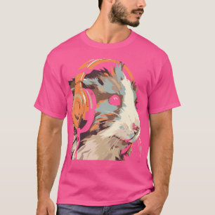 Grappige Guinea Pig Gerbil hoofdtelefoon T-shirt