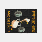 Grappige Gym Duck citeren alles doet pijn en ik be Fleece Deken (Voorkant (Horizontaal))