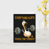 Grappige Gym Duck citeren alles doet pijn en ik be Kaart (Gele Bloem)